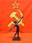   Rocket sputnik propaganda Kasli Soviet Russian Boy with satellite iron