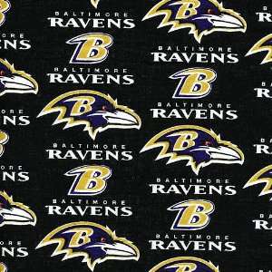   Baltimore Ravens Cotton Printed Fabric  Per Yard