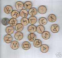 Hand Carved Oak Futhark Runes Norse  