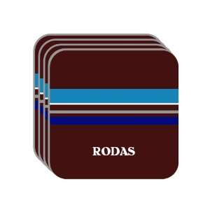 Personal Name Gift   RODAS Set of 4 Mini Mousepad Coasters (blue 