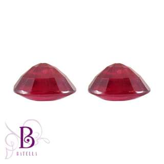63 Carat Natural Oval Loose 2 Red Rubies Gemstones For Earrings 