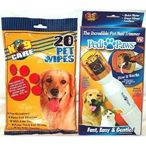 PediPaws Nail Trimmer & K9 Care 20 Pet Wipes Combo Baby