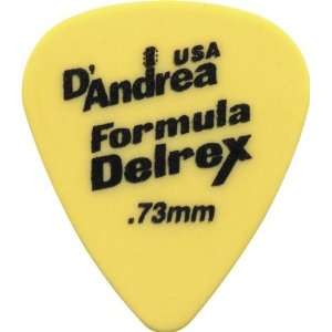  DAndrea Delrex Delrin Guitar Picks One Dozen Yellow .73MM 