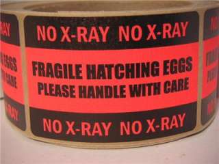 HATCHING EGGS FRAGILE NO X RAY Sticker Label  