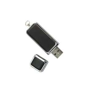  16GB Leather with Iron Cover USB Flash Drive Black 