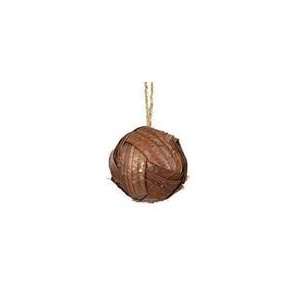  3.75 Modern Lodge Rattan Ball Shaped Christmas Ornament 