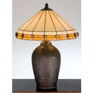   Tiffany 20713 Table Lamp, Warm Mahogany Bronze Finish with Honey Art