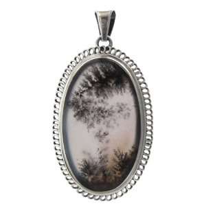  Dendritic Agate and Sterling Silver One of a Kind Pendant 