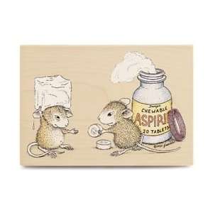  New   House Mouse Mounted Rubber Stamp 3X4.5 by 