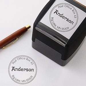  Self Inking Address Stamper with Initial   Round