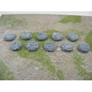  Miniature Terrain 25mm Round Rock bases Toys & Games