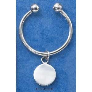  Sterling Silver HORSESHOE KEY CHAIN W/ ROUND TAG Jewelry