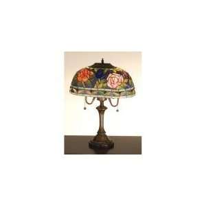  21H Tiffany Rosebush Oblong Table Lamp