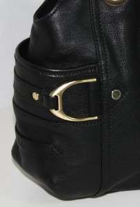   COLE HAAN Black Leather Chestnut DENNEY Saddle Bag Purse NWT  