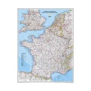  France Wall Map with Belgium and the Netherlands 23x30 