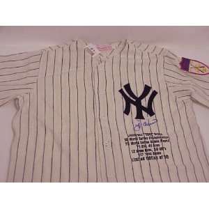  Yogi Berra autographed NY Yankees white Mitchell and Ness 