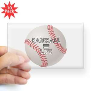   Sticker Clear (Rectangle 10Pk) Baseball Equals Life 