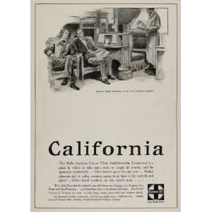  1903 Ad Buffet Smoking Car Santa Fe California Limited 