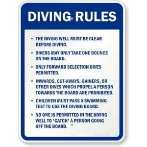  Diving Rules Aluminum Sign, 24 x 18
