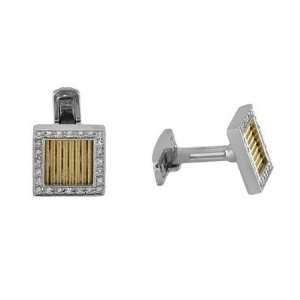  14k Mens Cufflinks. Two tone color and 0.56Ctw. Jewelry
