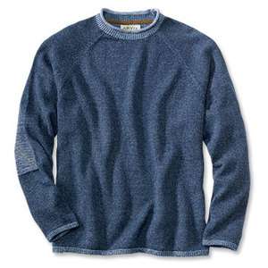 Orvis Linen/Cotton Ringneck Sweater in Navy Multiple Sizes  