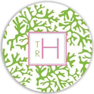 Personalized Plate Green Coral 
