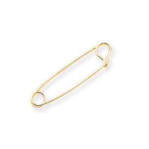  14k Yellow Gold Medium Safety Pin Charm Holder Jewelry