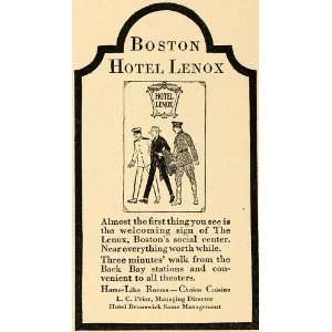  1917 Ad Boston Hotel Lenox Lucias Boomer Judy Garland 