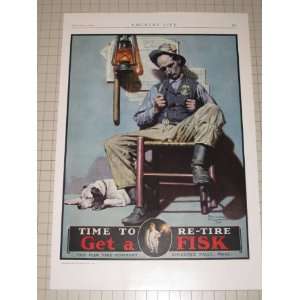    1924 Fisk Tire Company Color Ad   Norman Rockwell 