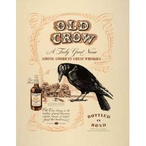   Crow Kentucky Rye Bourbon Whiskey   Original Print Ad