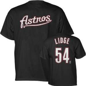  Brad Lidge Black Majestic Name and Number Houston Astros T 