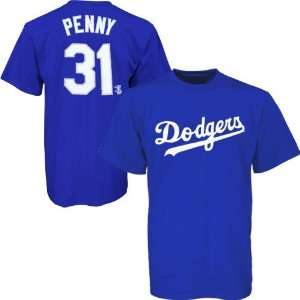 Majestic L.A. Dodgers #31 Brad Penny Royal Blue Players T shirt 