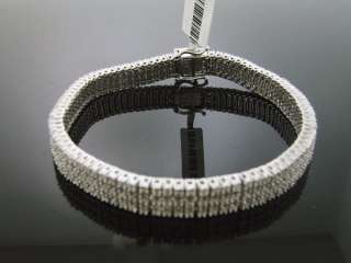 New 925 Sterling Silver 1.75CT 3 Rows White Diamonds Tennis Bracelet 