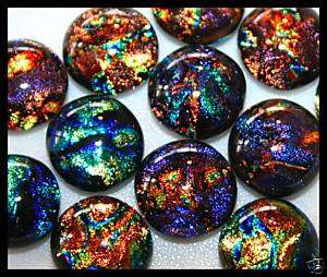 JEWEL SURPRISE SPECTRUM Fused Glass DICHROIC Cabs Beads  