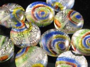 GQ011F LOT 10PCS * 16MM DICHROIC GLASS BEADS ITALIAN  