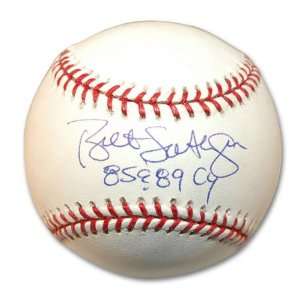  Bret Saberhagen Autographed Baseball with 85 and 89 CY 