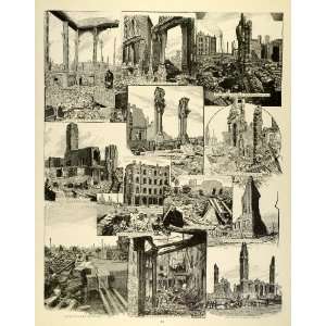  Chicago Great Fire 1871 Ruins City Buildings Disaster Conflagration 
