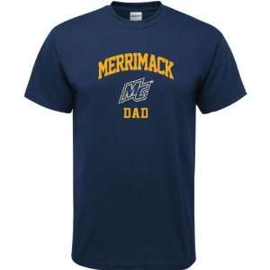  Merrimack Warriors Navy Dad Arch T Shirt Sports 