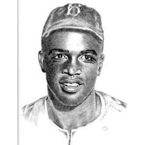  Jackie Robinson Brooklyn Dodgers 10x12 Lithograph Sports 