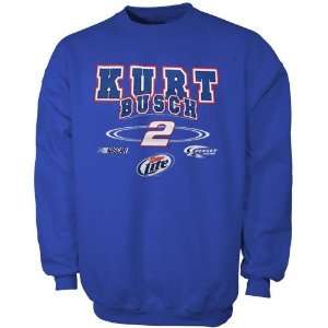  #2 Kurt Busch Royal Blue Driver Sweatshirt Sports 