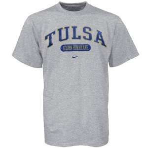  Nike Tulsa Golden Hurricane Ash Classic Arch Logo T shirt 