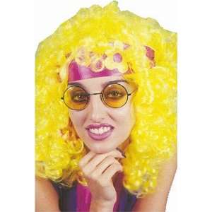  Funky Long Yellow Curly Disco Diva Wig