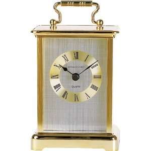  The Wentworth Brass Finish Carriage Style Desk Clock 