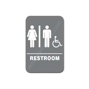  Restroom Sign Handicap Unisex Grey 4406
