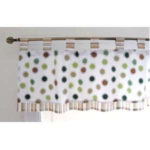   Tab 18 Inch Length By 60 Inch Width Cotton Window Valance, Green Blue