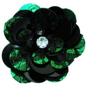  Layered Lace Sequin Flower Pin and Hair Clip
