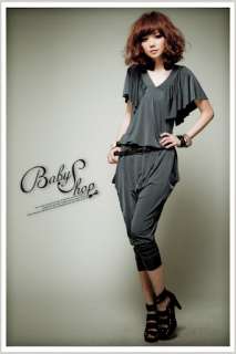   Fashion Womens V Neck Jumpsuit Overalls Playsuits Cropped Pants XS S