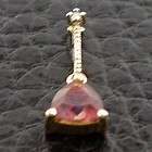 ESTATE 14K YELLOW GOLD DIAMOND OVAL AMETHYST PENDANT  