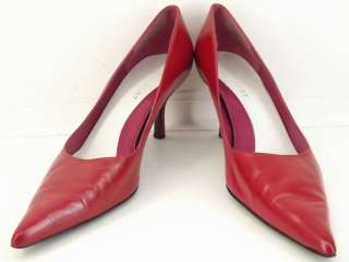 Womens shoes red Nine West 9.5 M pumps heels leather dress  