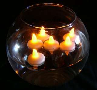 Floating BATTERY Wax Tea Light Candles (48) YELLOW LED  
